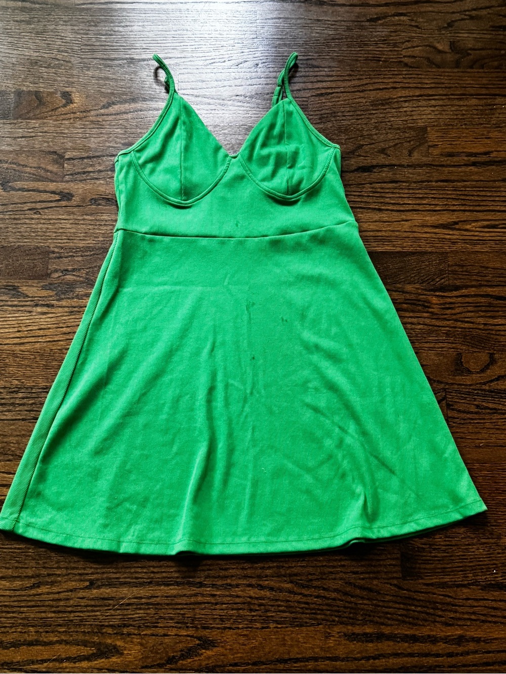 Wild fable Juniors Green Spaghetti Strap Fit-and-Flare Dress size L